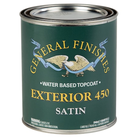 General Finishes 1 Qt Clear Exterior 450 Topcoat Water-Based Topcoat, Satin QXS
